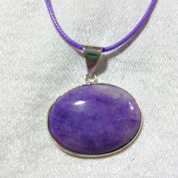 Purple moonstone pendant necklace, moonstone, purple, jewelry, silver, gem - Picture 1 of 5